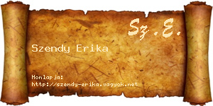 Szendy Erika névjegykártya