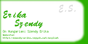 erika szendy business card